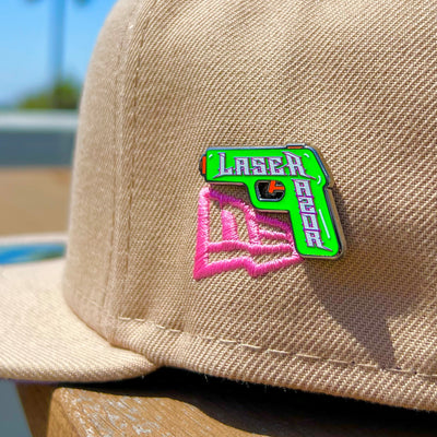 "LASERS IN THE CHAT" PIN - Laser Razor Shop